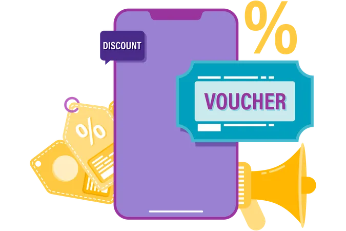 Online shopping voucher  Illustration