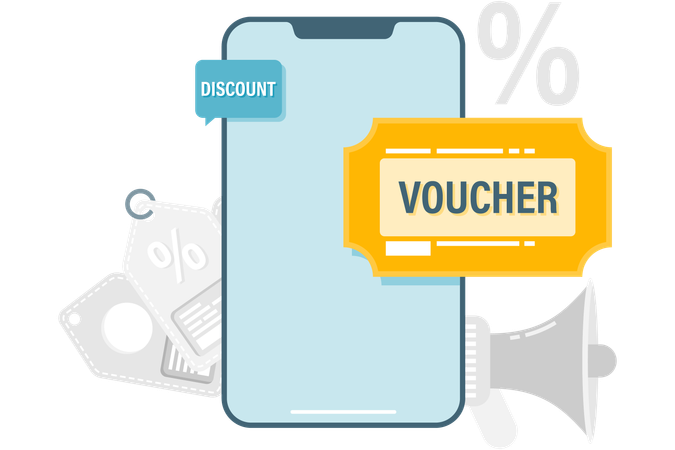 Online shopping voucher  Illustration