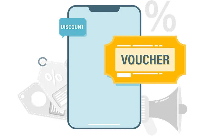 Online shopping voucher  Illustration