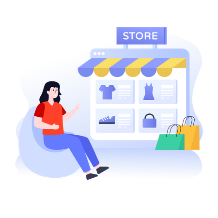 Online shopping website Illustration