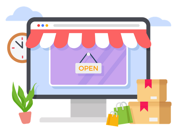 Online Shopping Website  Illustration