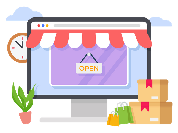 Online Shopping Website  Illustration