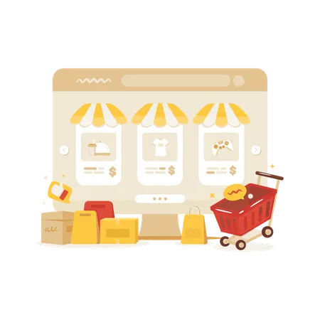 Online shopping website  Illustration