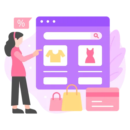 Online Shopping Website  Illustration