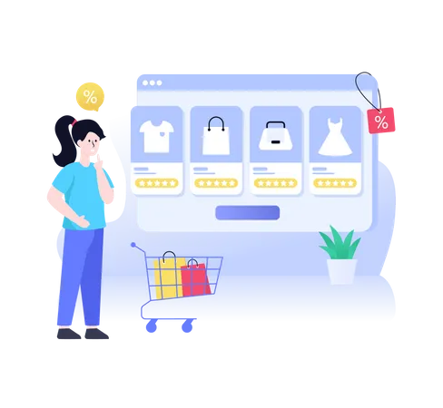 Online shopping website  Illustration