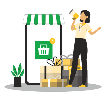 Werbung für Online-Shopping  Illustration