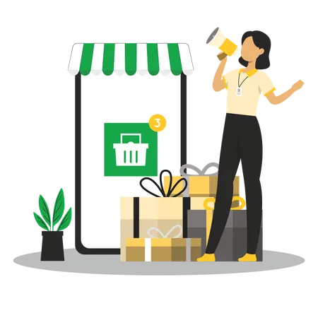 Werbung für Online-Shopping  Illustration