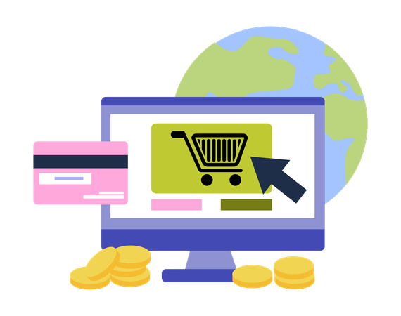 Zahlung beim Online-Shopping  Illustration