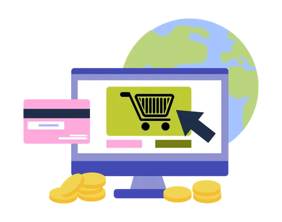 Zahlung beim Online-Shopping  Illustration