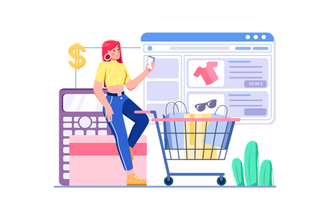 Zahlung beim Online-Shopping  Illustration