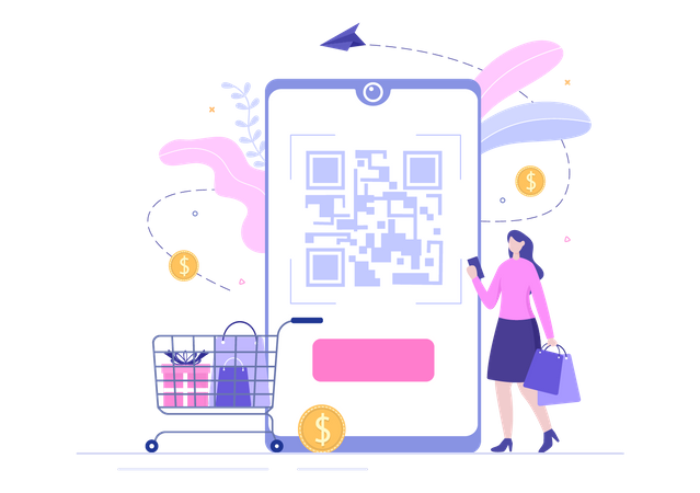 Zahlung beim Online-Shopping  Illustration