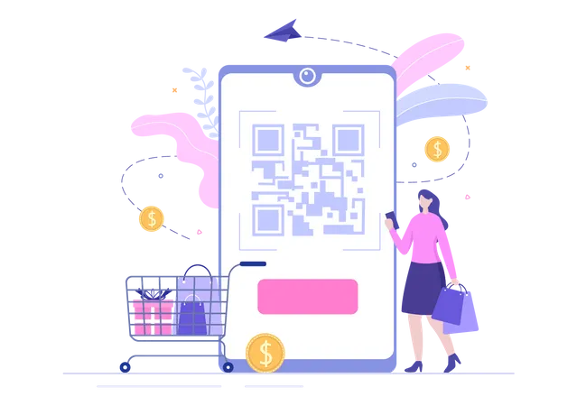 Zahlung beim Online-Shopping  Illustration