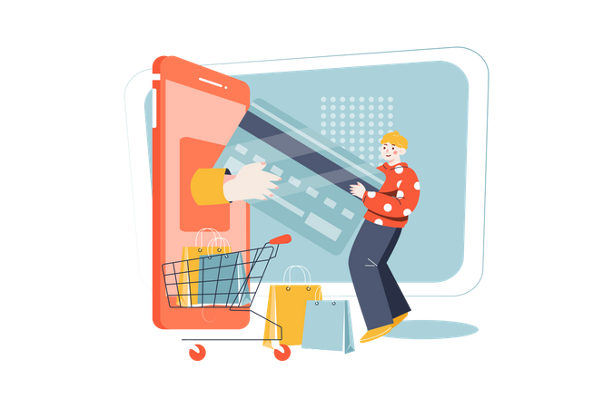 Zahlung beim Online-Shopping  Illustration