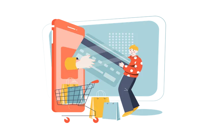 Zahlung beim Online-Shopping  Illustration