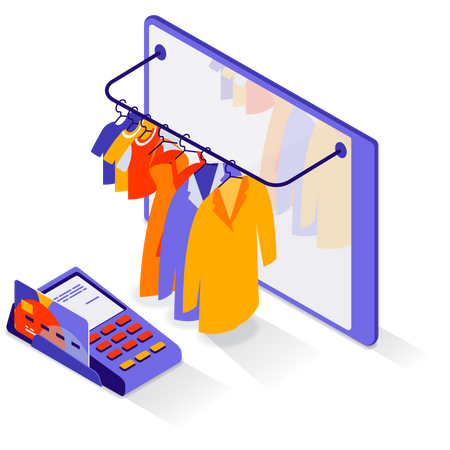 Zahlung beim Online-Shopping  Illustration