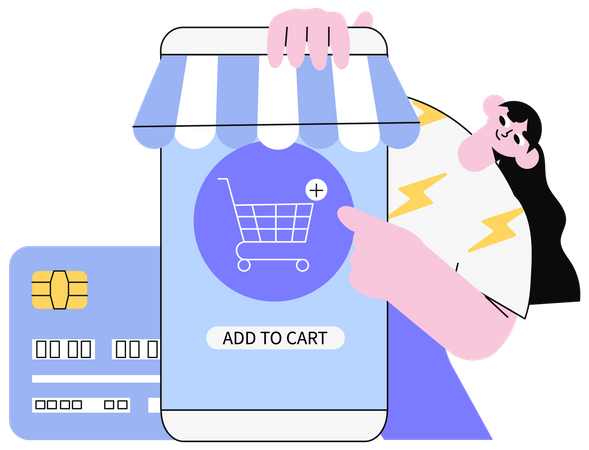 Zahlung beim Online-Shopping  Illustration