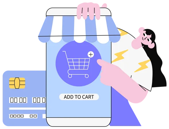 Zahlung beim Online-Shopping  Illustration