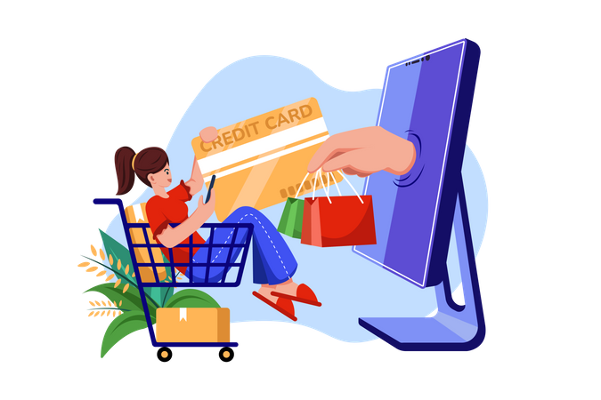 Zahlung beim Online-Shopping  Illustration