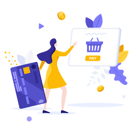 Zahlung beim Online-Shopping  Illustration