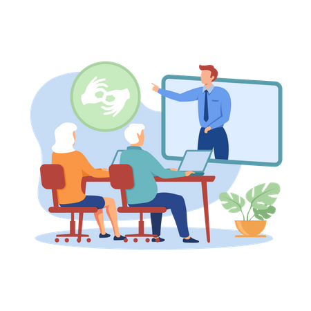 Online sign language classes  Illustration