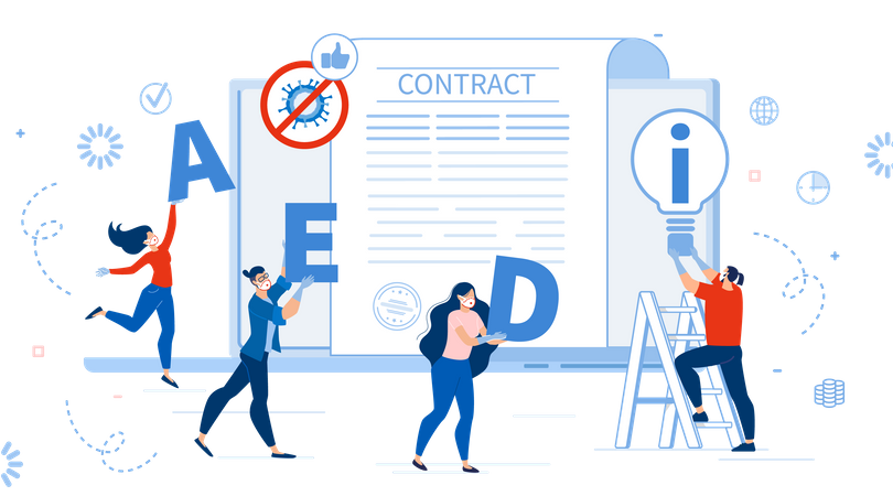 Online Smart Contract  일러스트레이션