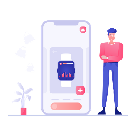 Online Smartwatch Shopping  Illustration