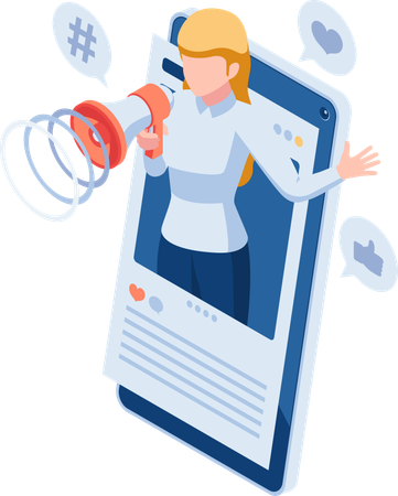 Online Social Media Marketing  Illustration