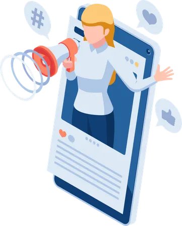 Online Social Media Marketing  Illustration