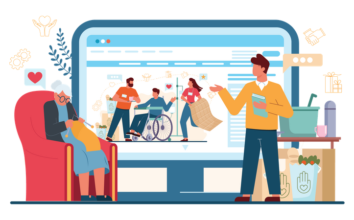 Online social volunteer service  イラスト