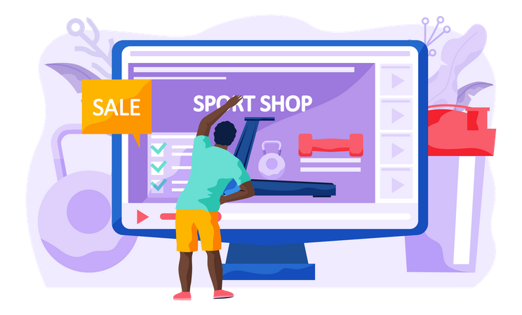 Online sports shopping  Illustration