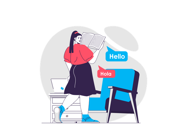 Online-Sprachkurs  Illustration