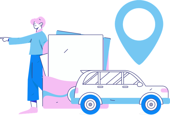 Online-Stadttaxi-Service  Illustration