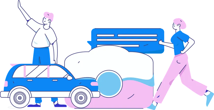 Online-Stadttaxi-Service  Illustration