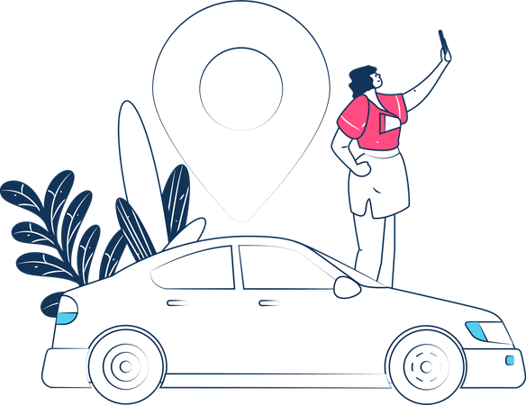 Online-Stadttaxi-Service  Illustration