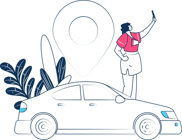 Online-Stadttaxi-Service  Illustration