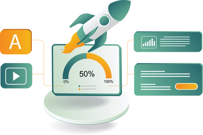 Online startup analysis  Illustration