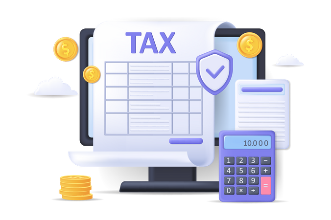 Online-Steuerberechnung  Illustration