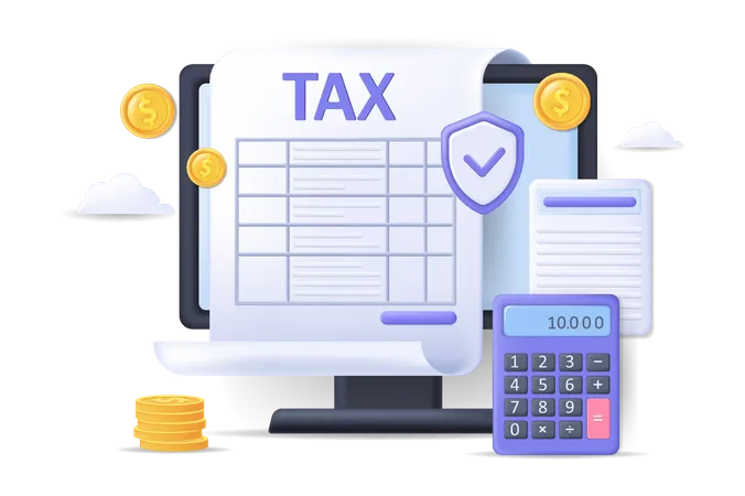Online-Steuerberechnung  Illustration