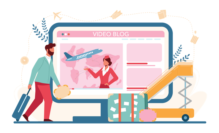 Online stewardess service  イラスト
