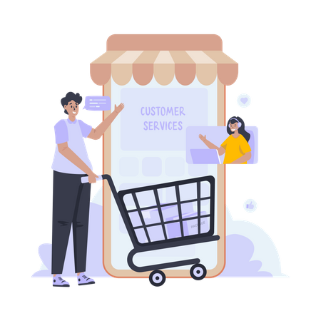 Online store customer service  Illustration