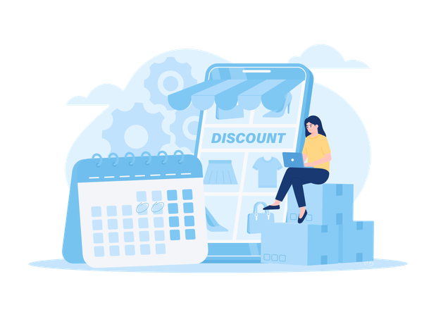 Online Store Discount  Illustration
