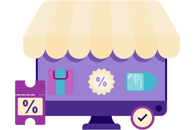 Online store discounts  Illustration