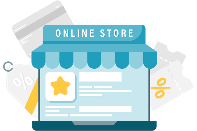 Online store display  Illustration