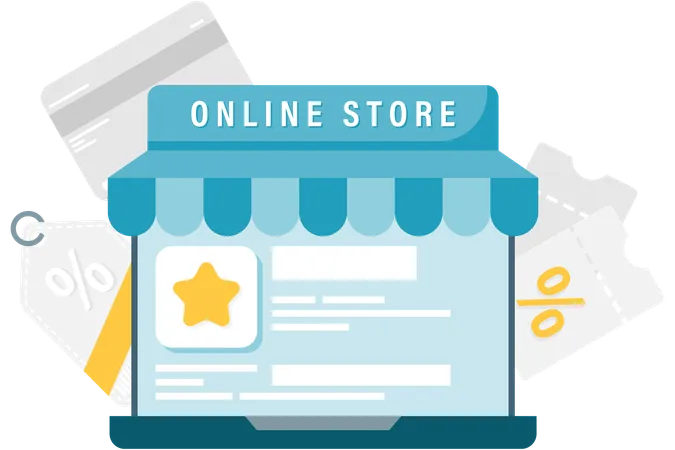 Online store display  Illustration