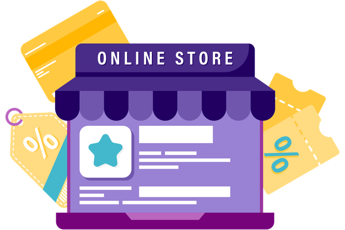 Online store display  Illustration