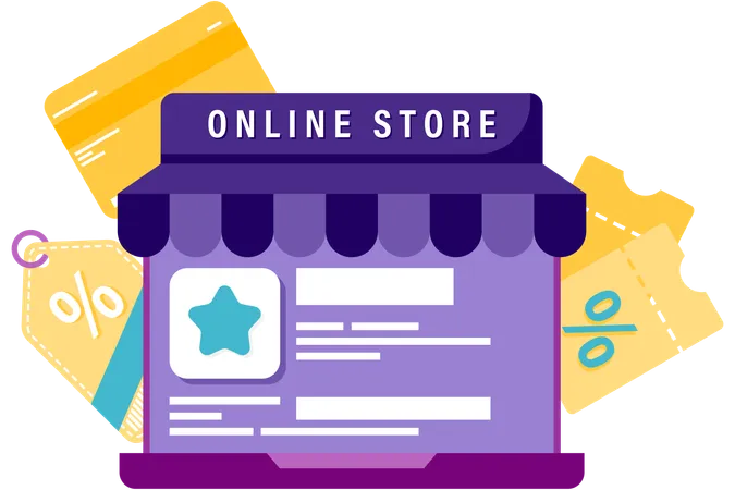 Online store display  Illustration