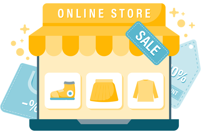 Online store display  Illustration