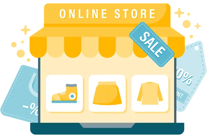 Online store display  Illustration