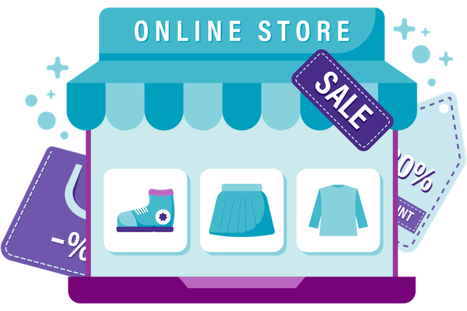 Online store display  Illustration