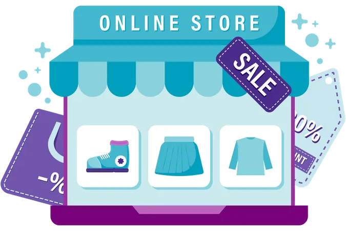 Online store display  Illustration